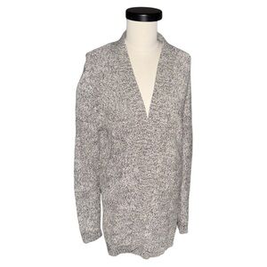 J. Crew Speckled Gray Marled-cotton Open Cardigan Sweater